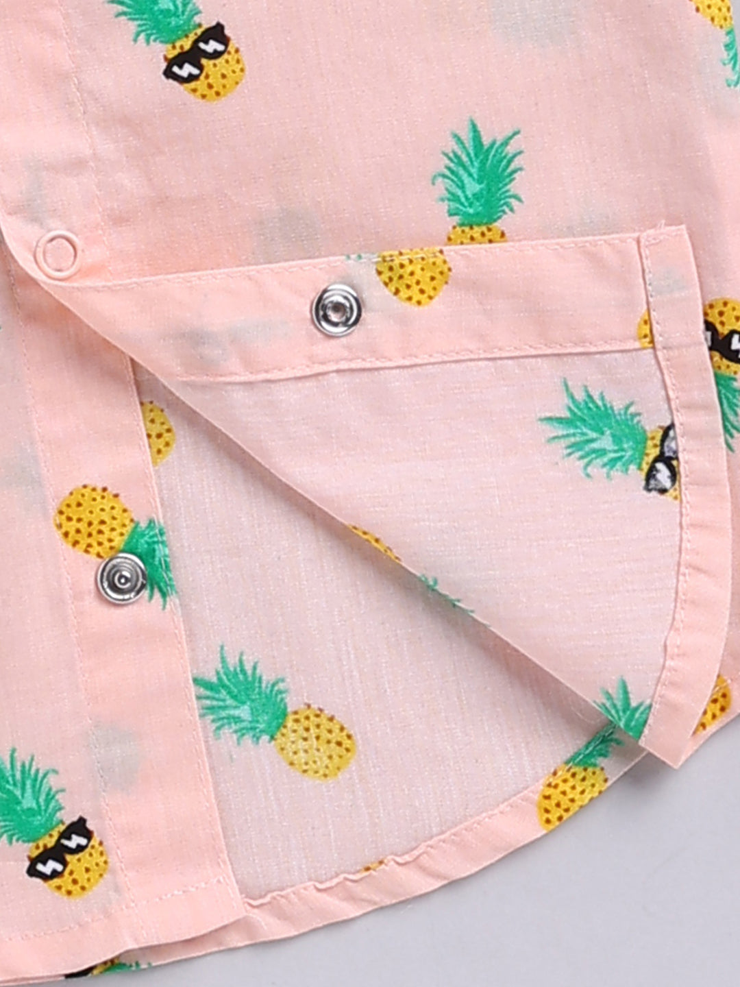 Peach Tropical Cotton Short Sleeves Co-ord Set