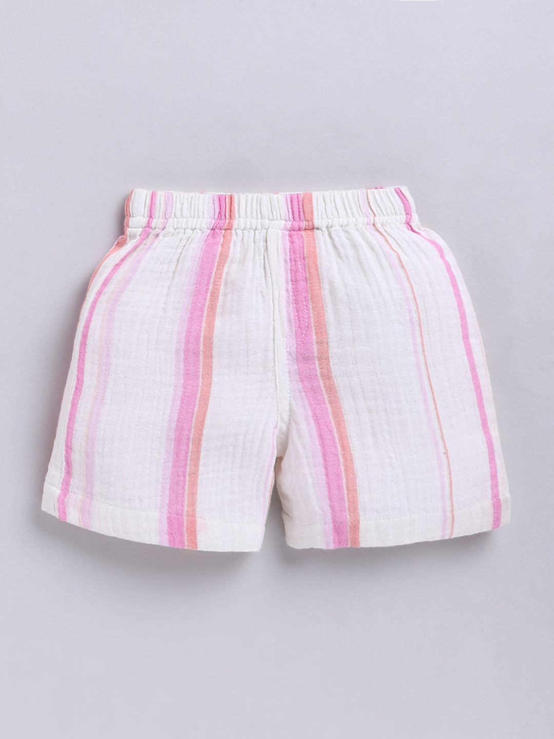 Multi Striped Cotton Short Sleeves Co-ord Set