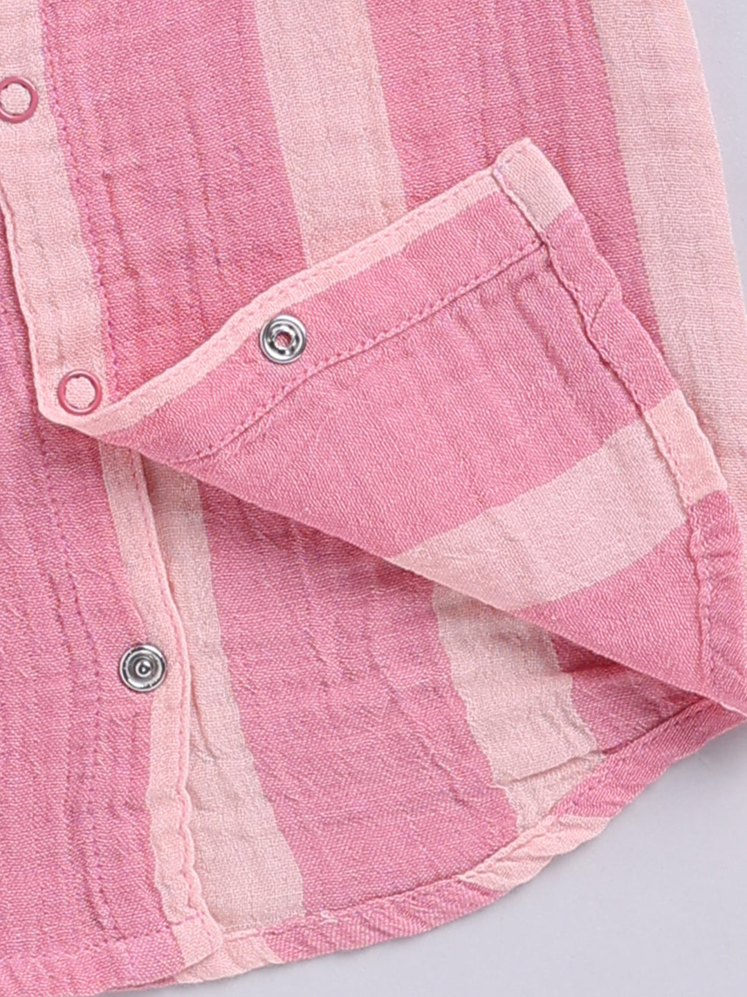 Pink Striped Cotton Short Sleeves Co-ord Set
