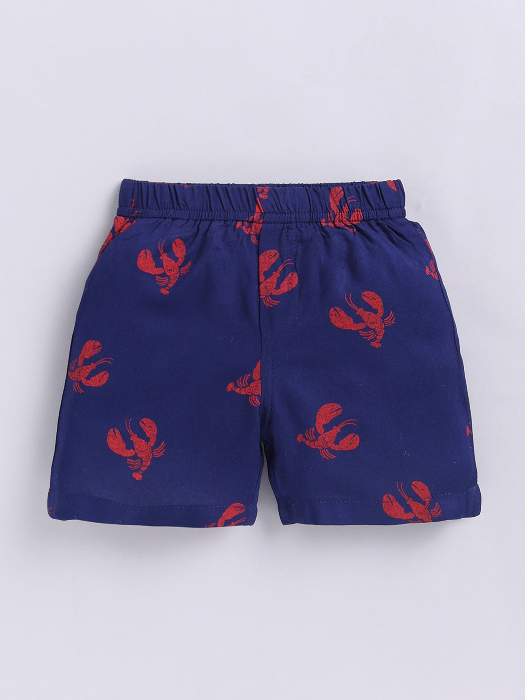 Blue Animal Print Cotton Short Sleeves Co-ord Set