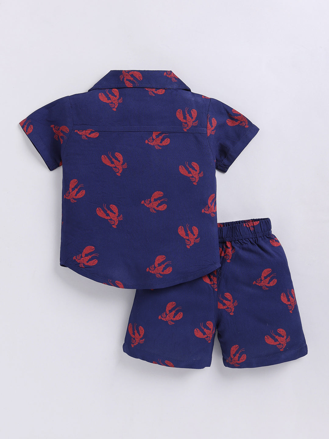 Blue Animal Print Cotton Short Sleeves Co-ord Set