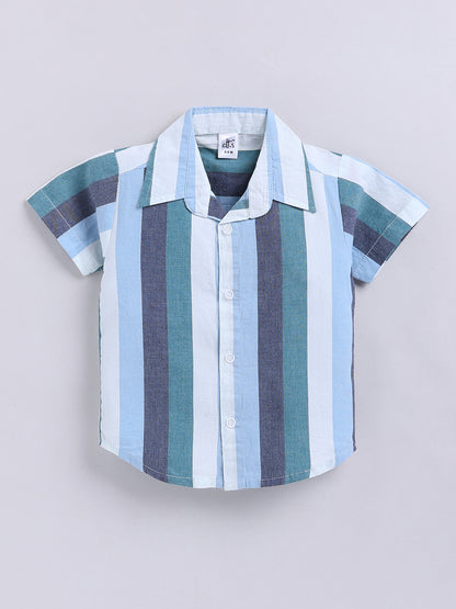 Multi Striped Cotton Short Sleeves Co-ord Set