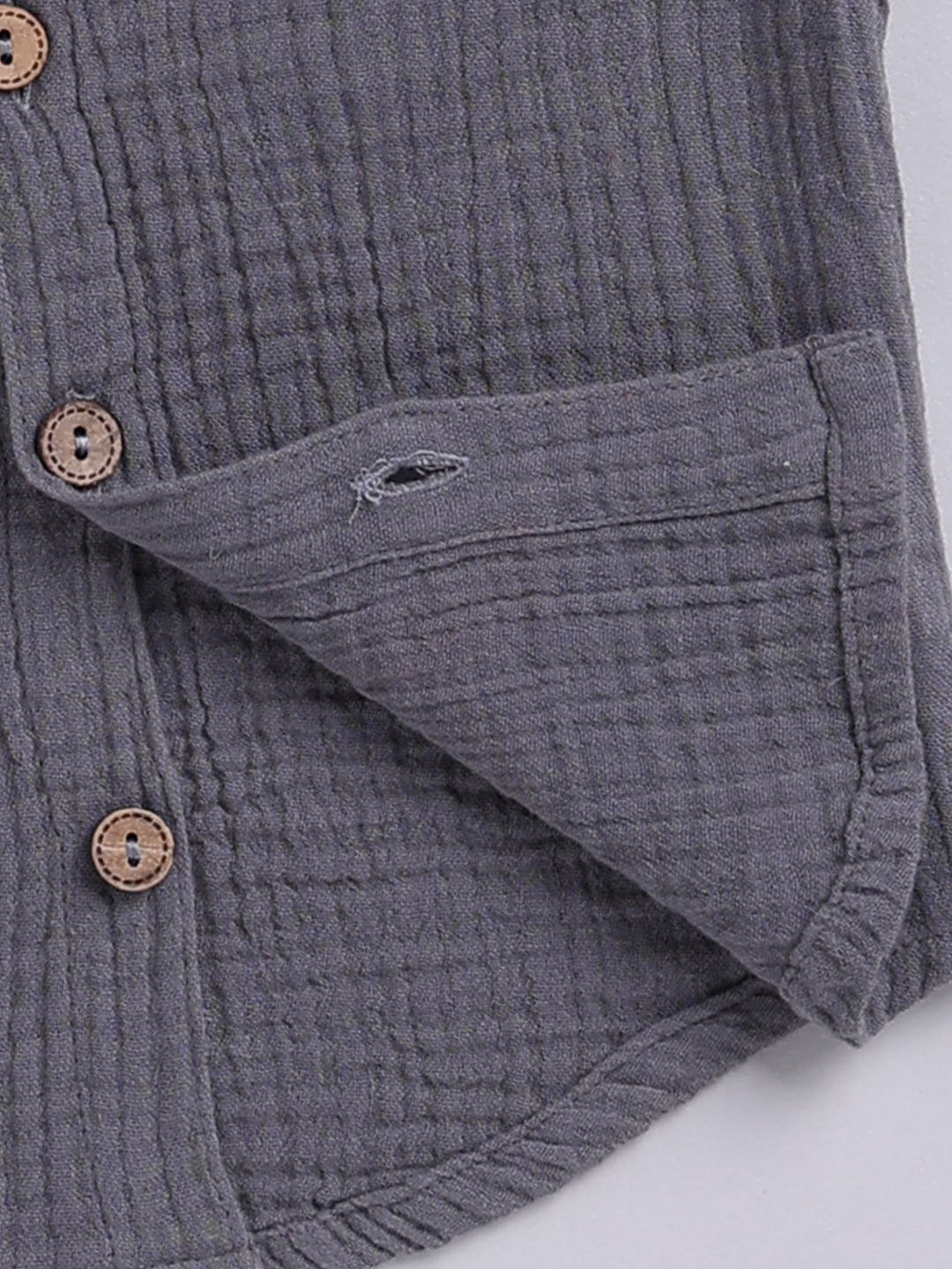 Grey Solid Cotton Short Sleeves Co-ord Set