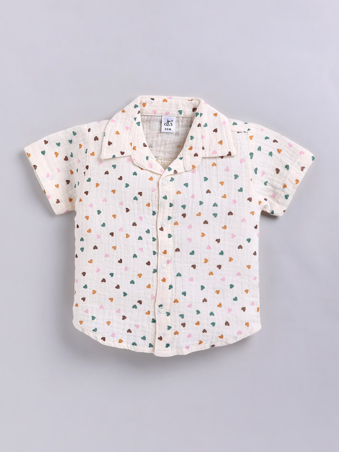 Cream "Hearts" Cotton Short Sleeves Co-ord Set