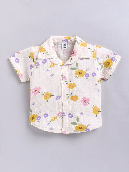 Multi Floral Cotton Short Sleeves Co-ord Set