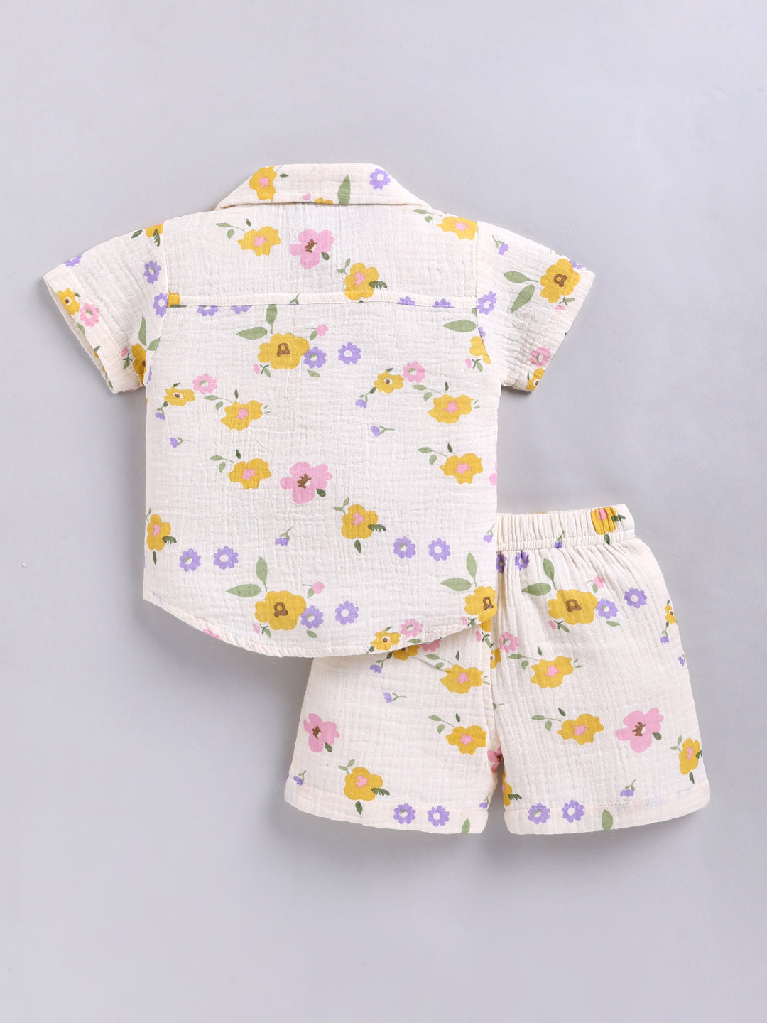 Multi Floral Cotton Short Sleeves Co-ord Set