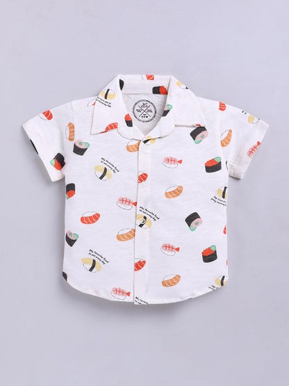 Multi Graphic Cotton Short Sleeves Co-ord Set