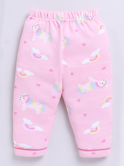 Pink Unicorn Full sleeve Night Suit