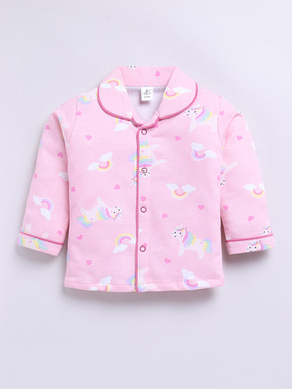 Pink Unicorn Full sleeve Night Suit