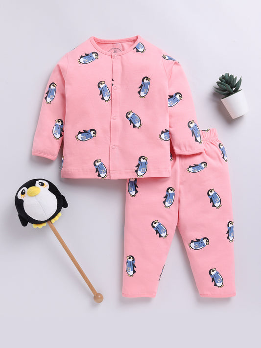 Pink Penguin Full sleeve Night Suit