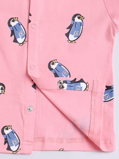 Pink Penguin Full sleeve Night Suit