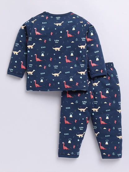 Blue Dino Full sleeve Night Suit