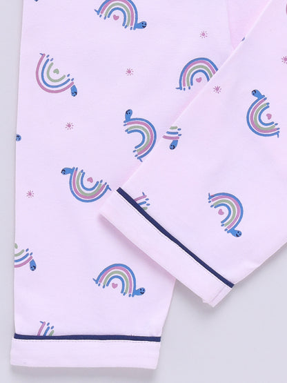 Pink Rainbow Full sleeve Night Suit