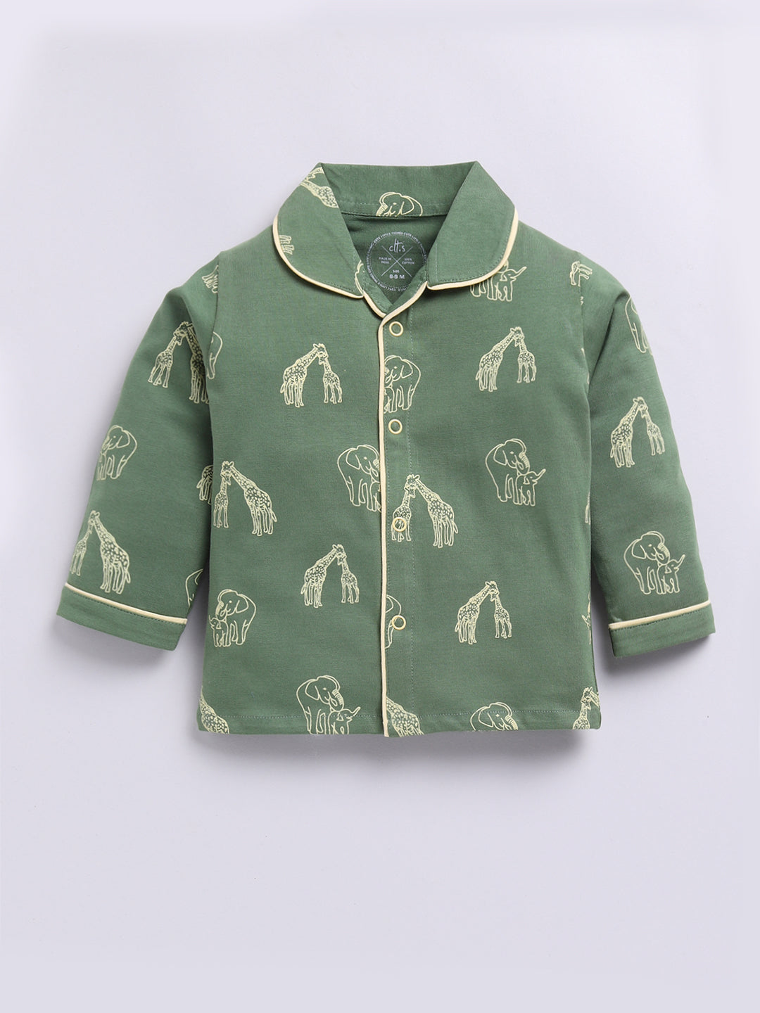 Green Animal Full Sleeve Night Suit