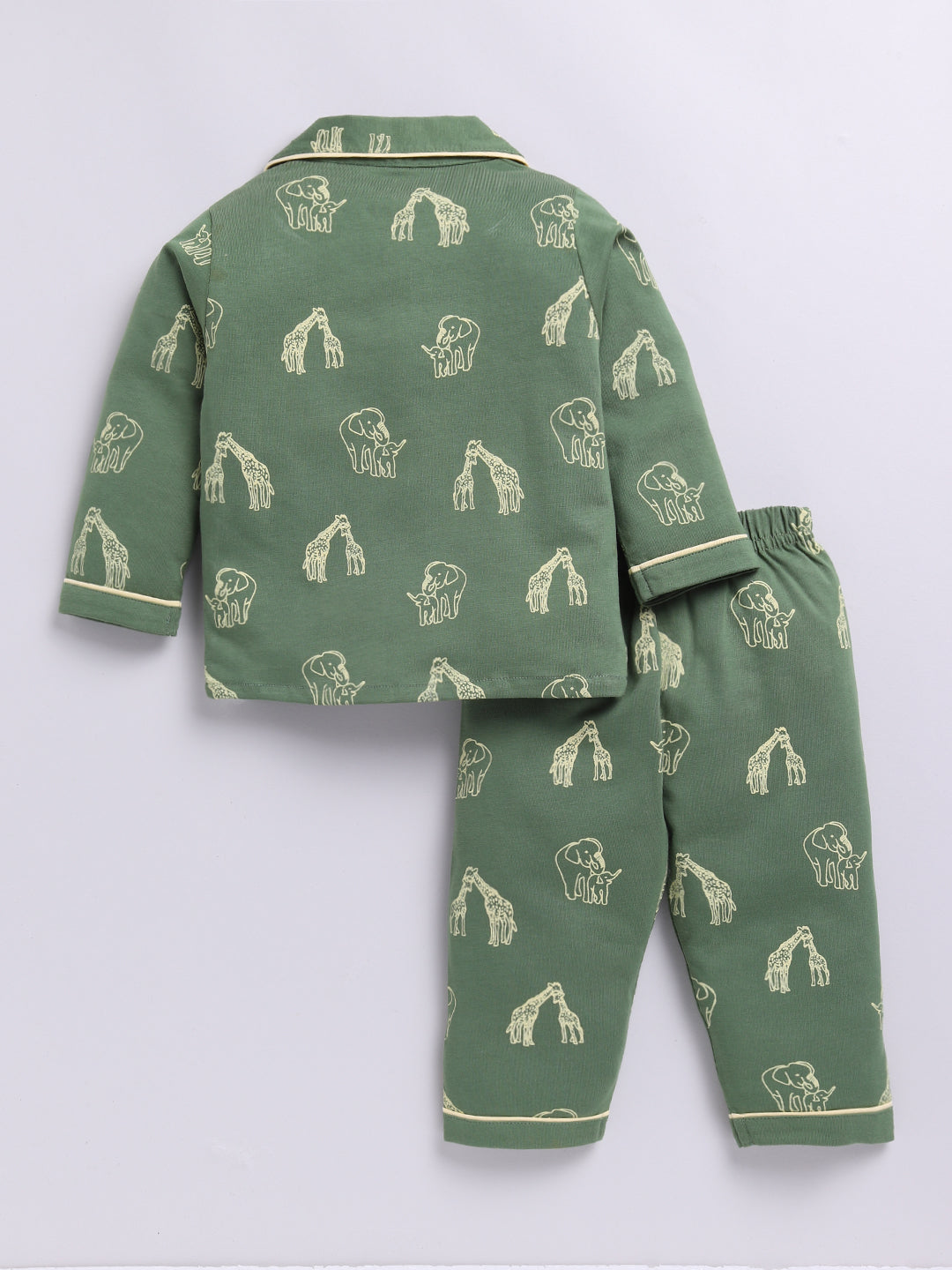 Green Animal Full Sleeve Night Suit