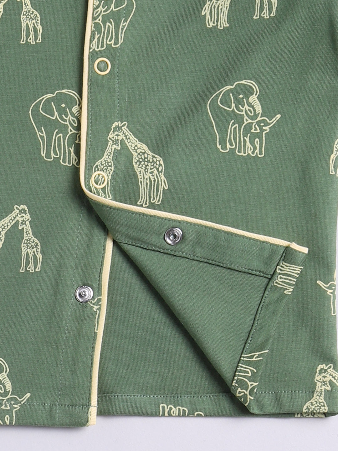 Green Animal Full Sleeve Night Suit