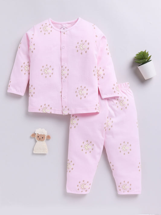 Pink Graphic Full sleeve Night Suit