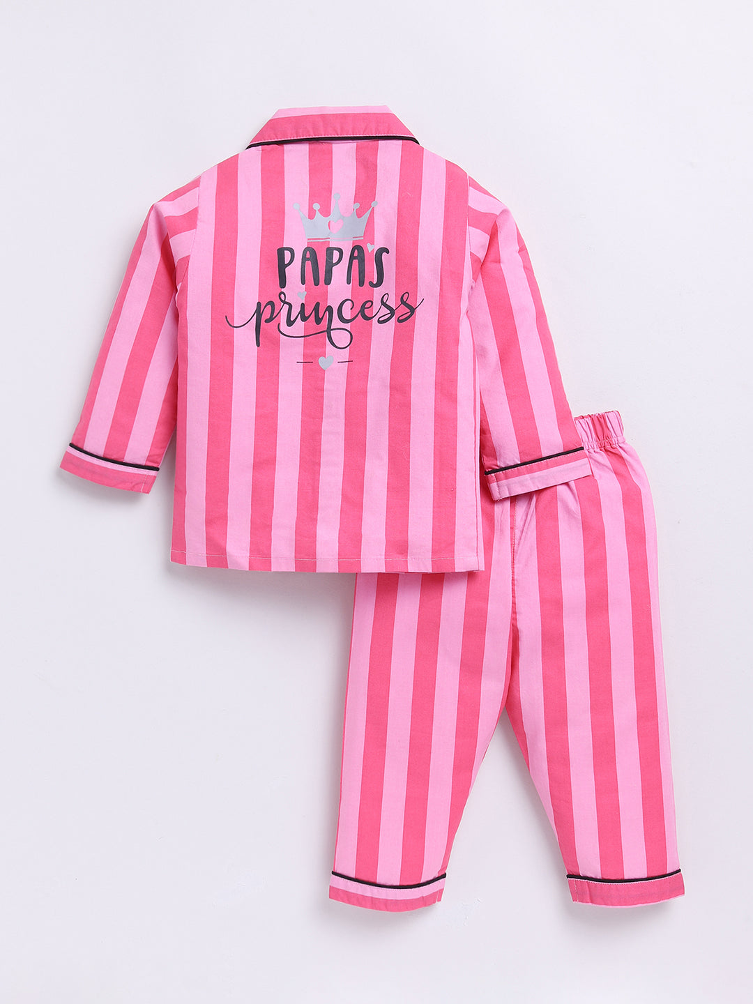 Pink "Papa's Princess" Full Sleeve Night Suit