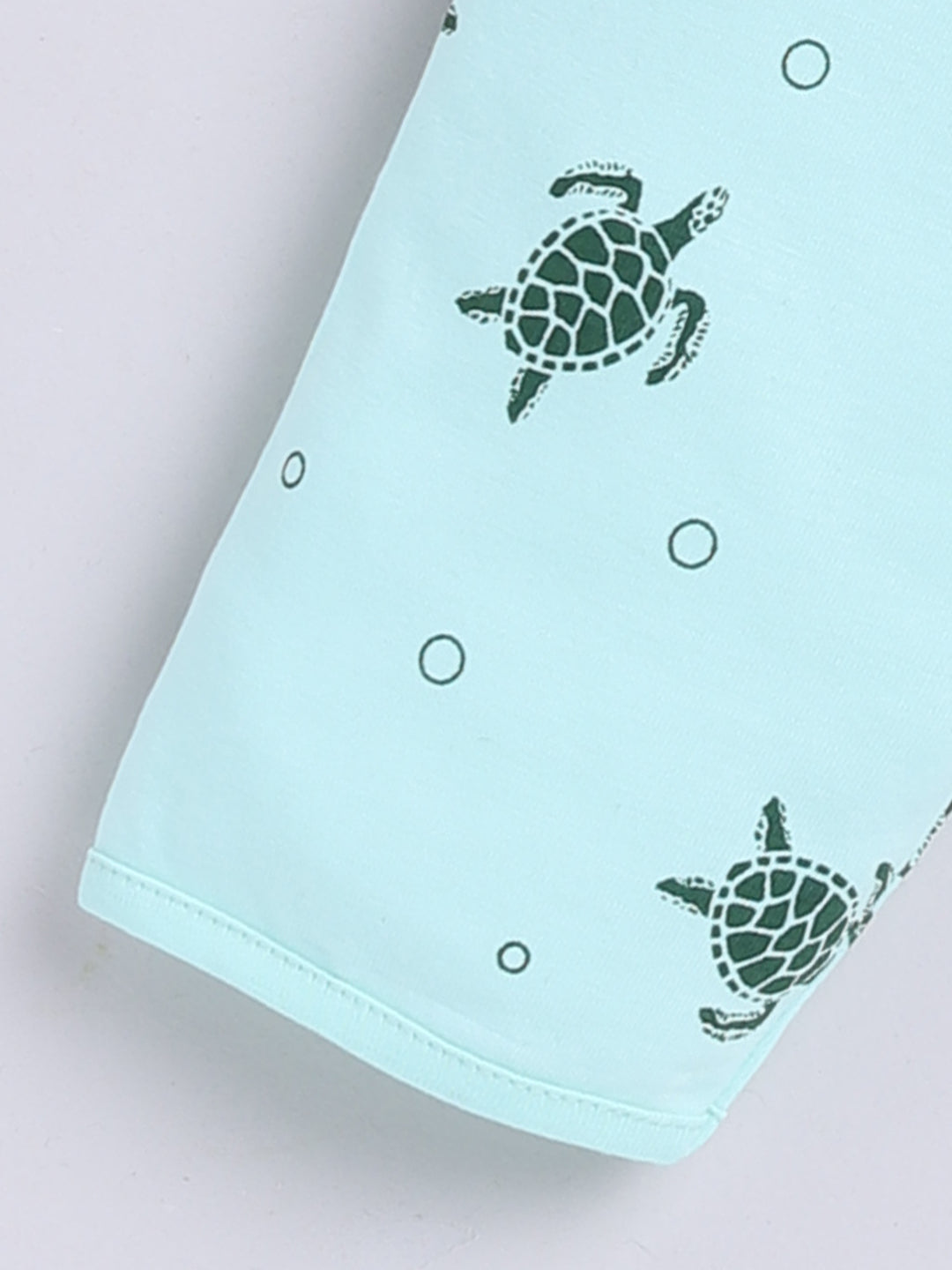 Sea Green Turtle Print Full Sleeve Night Suit