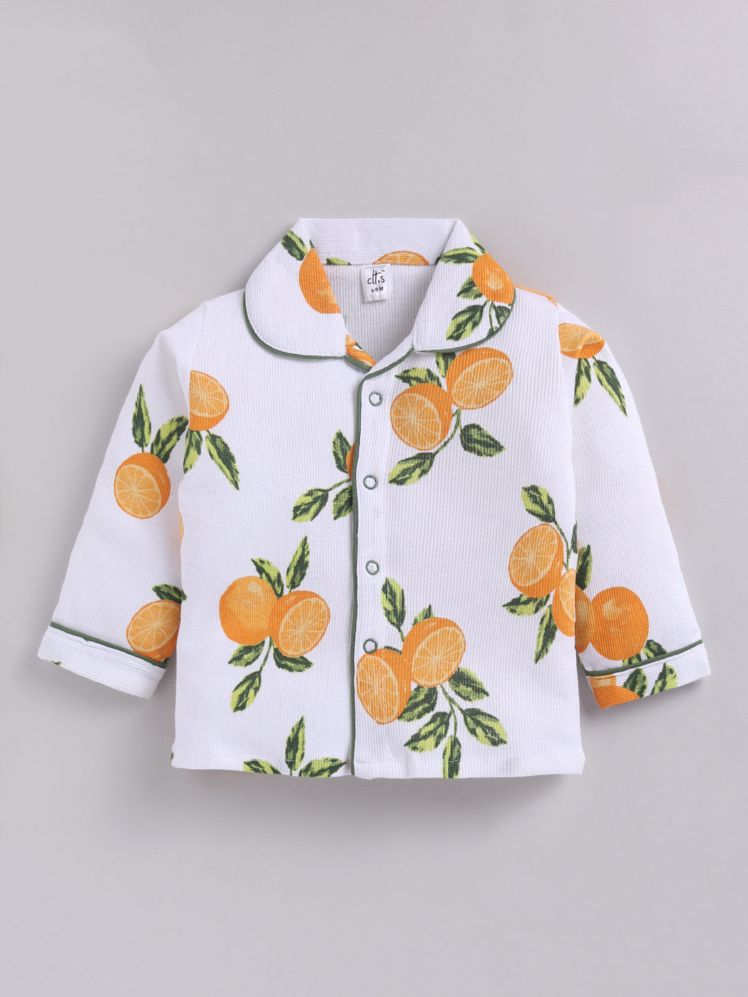 Multi Lemon Print Cotton Full Sleeve Night Suit