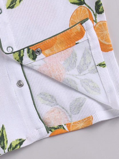 Multi Lemon Print Cotton Full Sleeve Night Suit