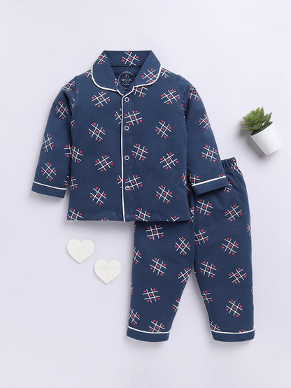 "Dad" Blue Graphic Full sleeve Night Suit