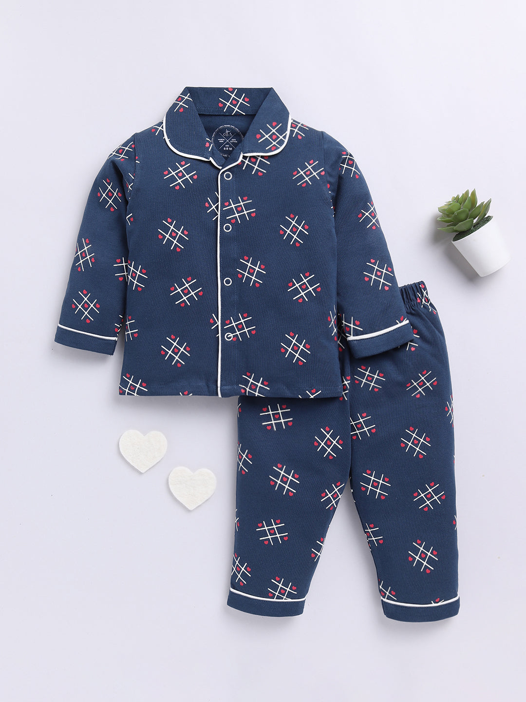 "MOM" Blue Graphic Full sleeve Night Suit