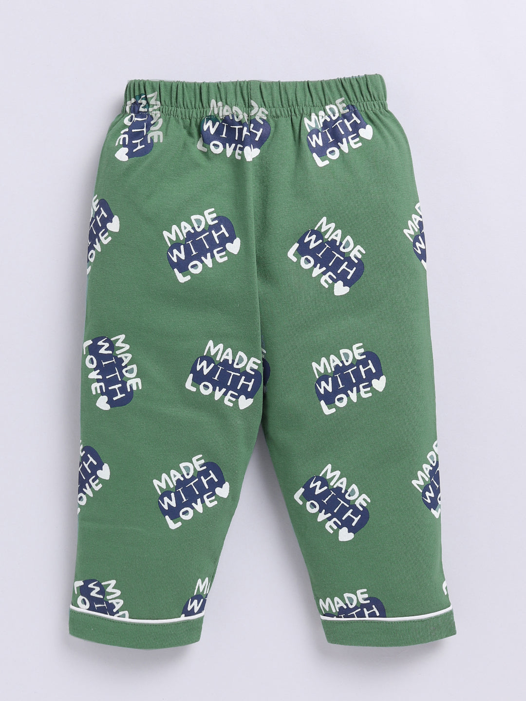 Green Typography Full sleeve Night Suit