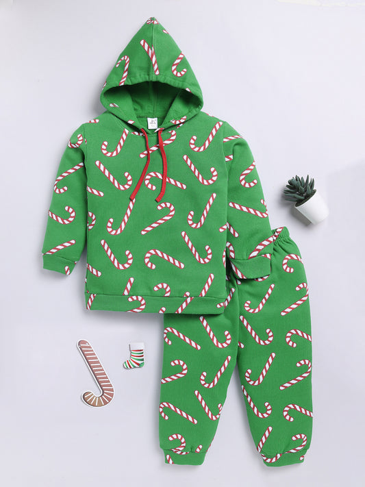 Green Candy Cane Hoodie Set