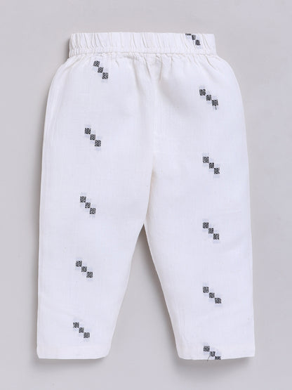 Off White Graphic Cotton Full Sleeves Night Suit