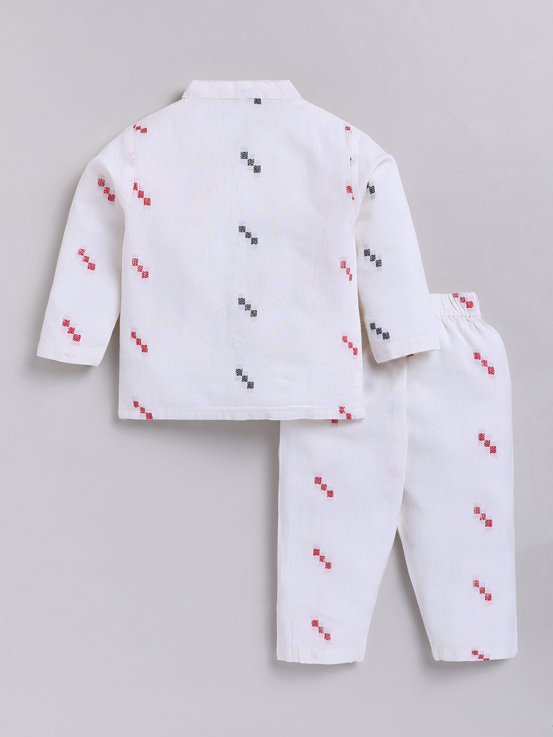 Off White Graphic Cotton Full Sleeves Night Suit