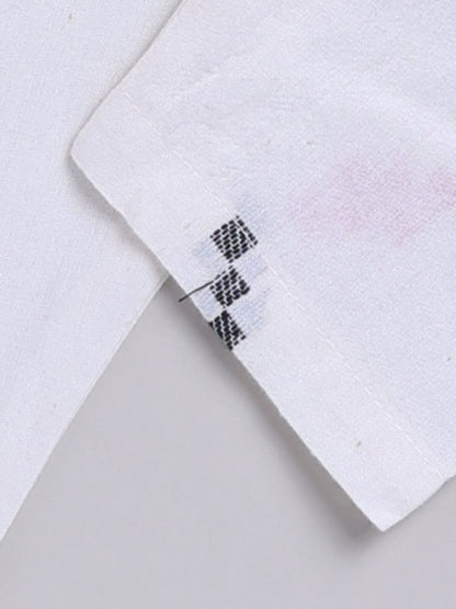 Off White Graphic Cotton Full Sleeves Night Suit