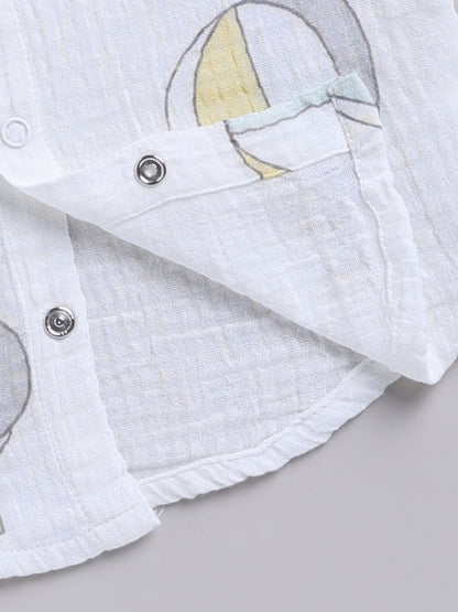 White Hot Air Balloon Cotton Short Sleeves Co-ord Set