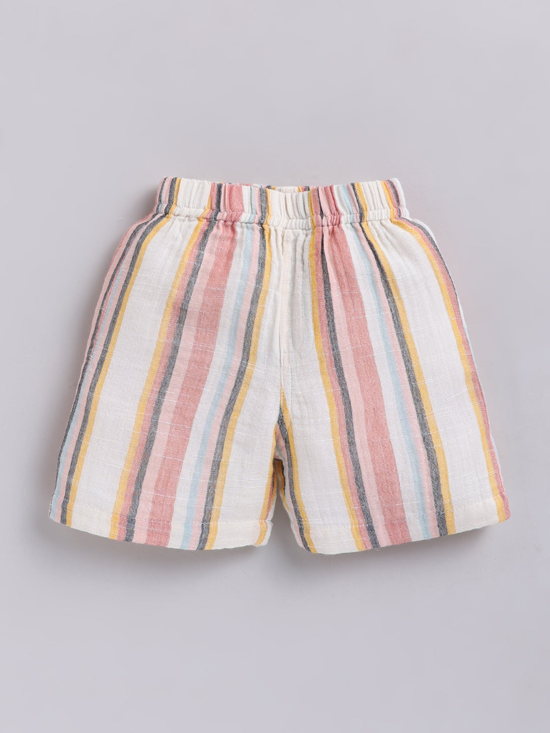 Multi Striped Cotton Short Sleeves Co-ord Set