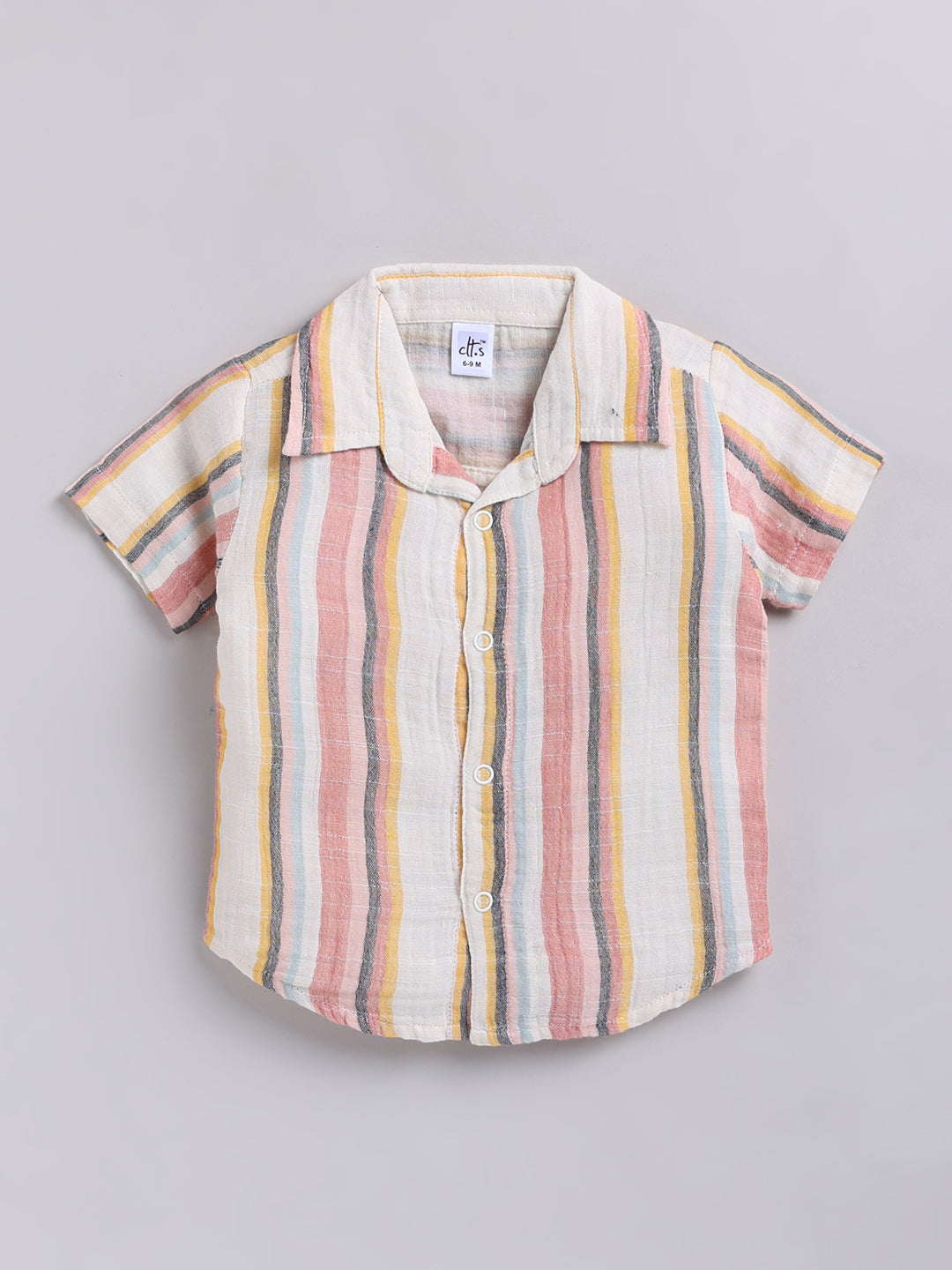 Multi Striped Cotton Short Sleeves Co-ord Set