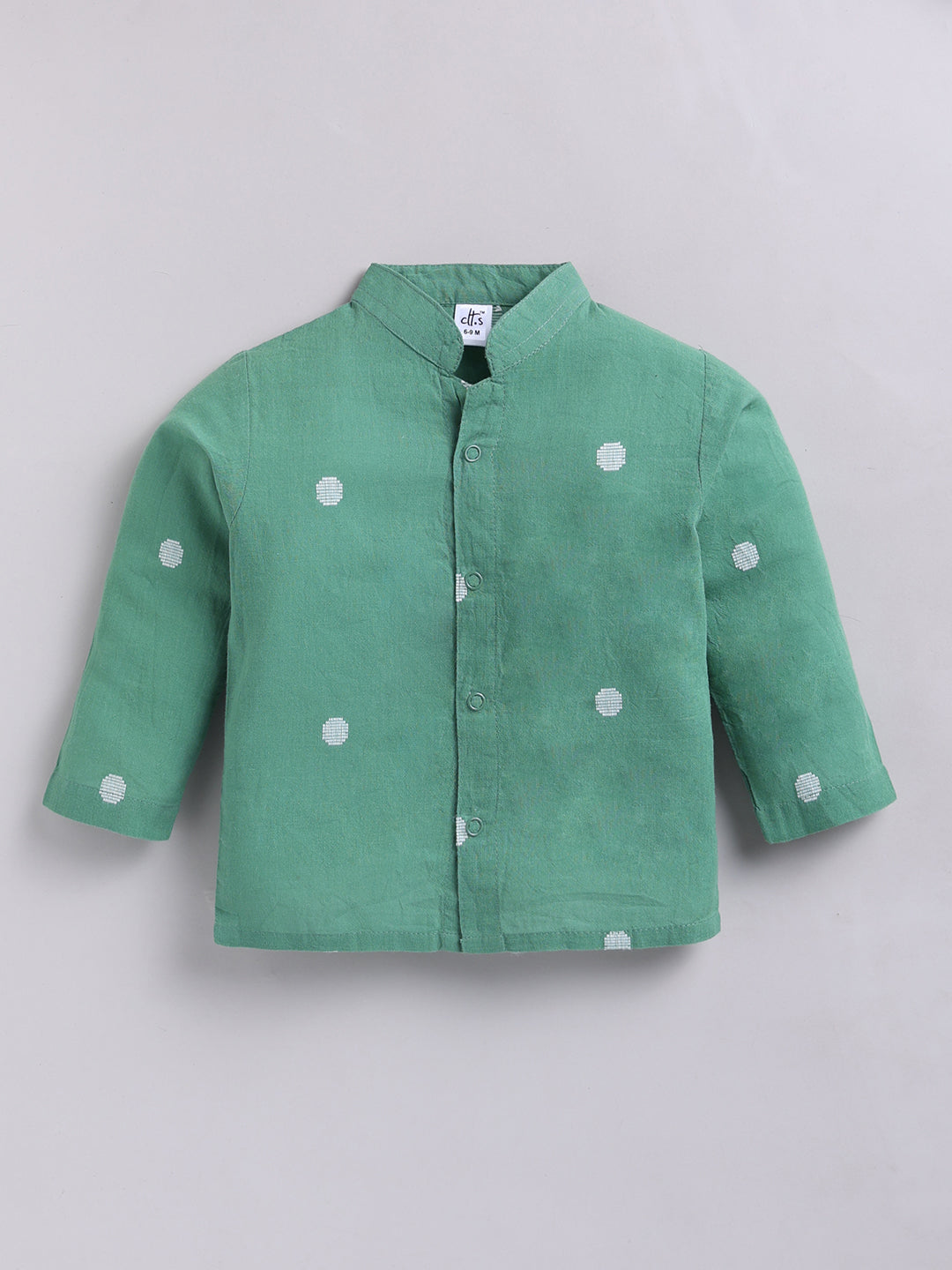Green Floral Cotton Full Sleeves Night Suit