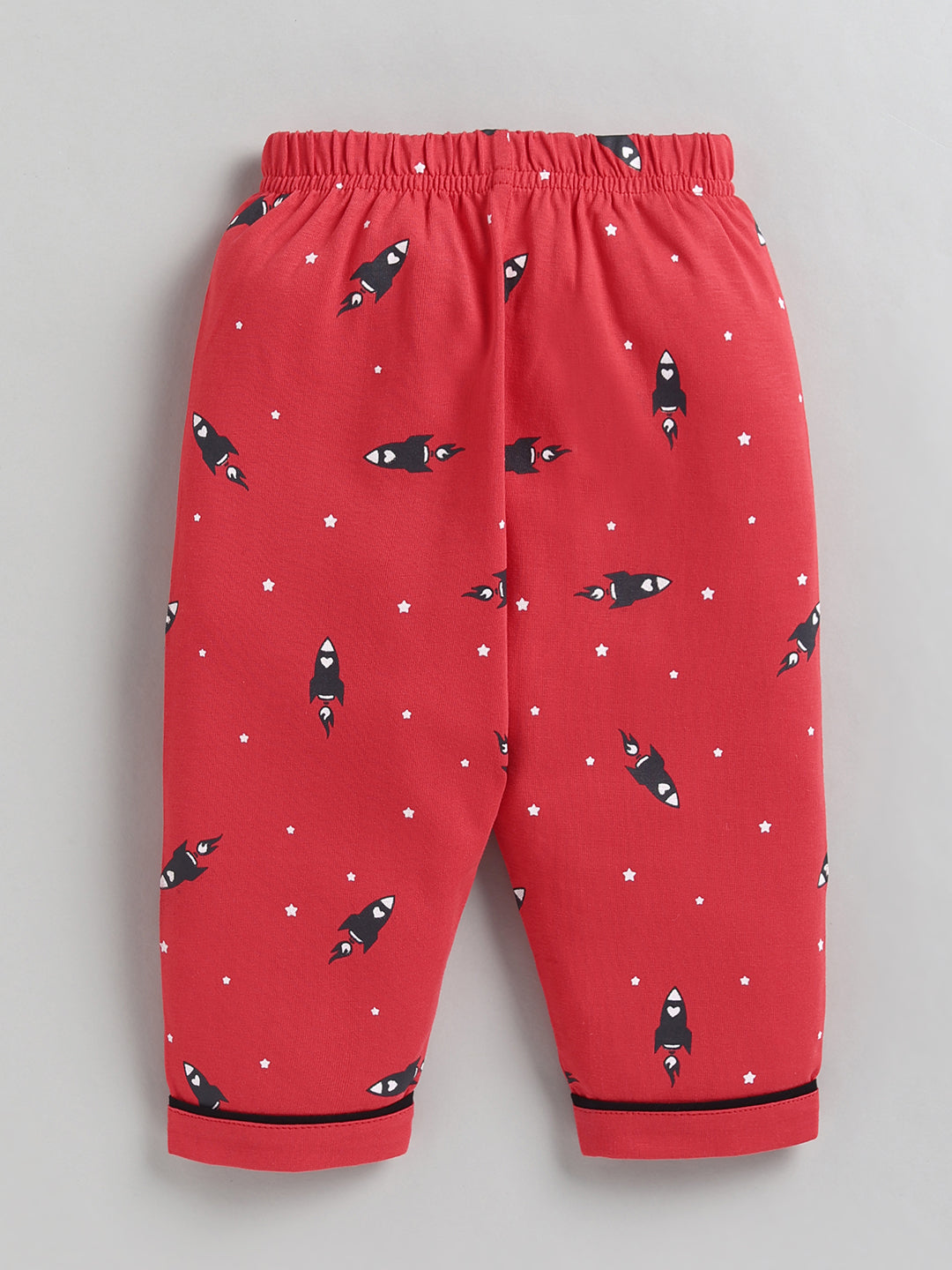 Coral Typography Cotton Full Sleeve Night Suit