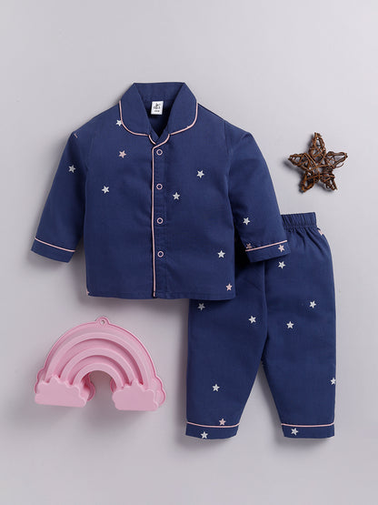 Blue Starry Full Sleeve Night Suit