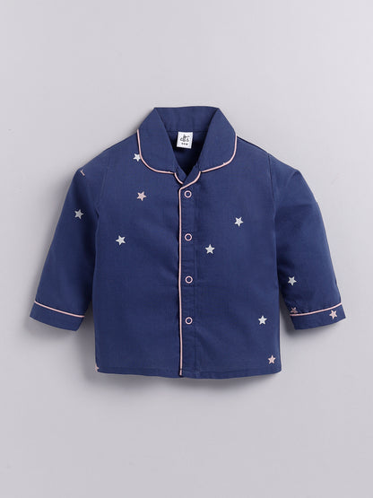 Blue Starry Full Sleeve Night Suit