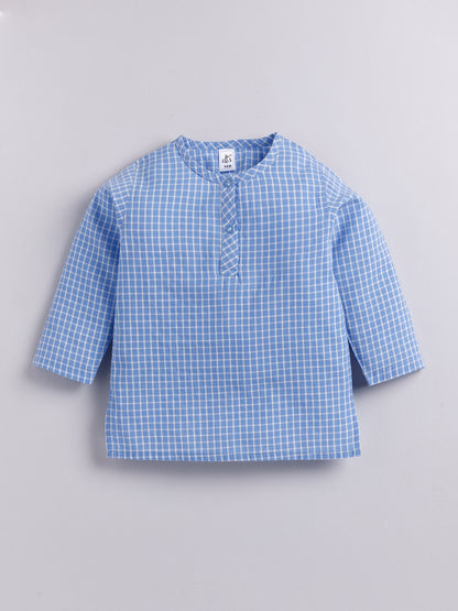 Blue Checked Kurta Pyjama