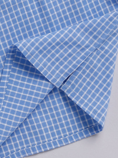 Blue Checked Kurta Pyjama