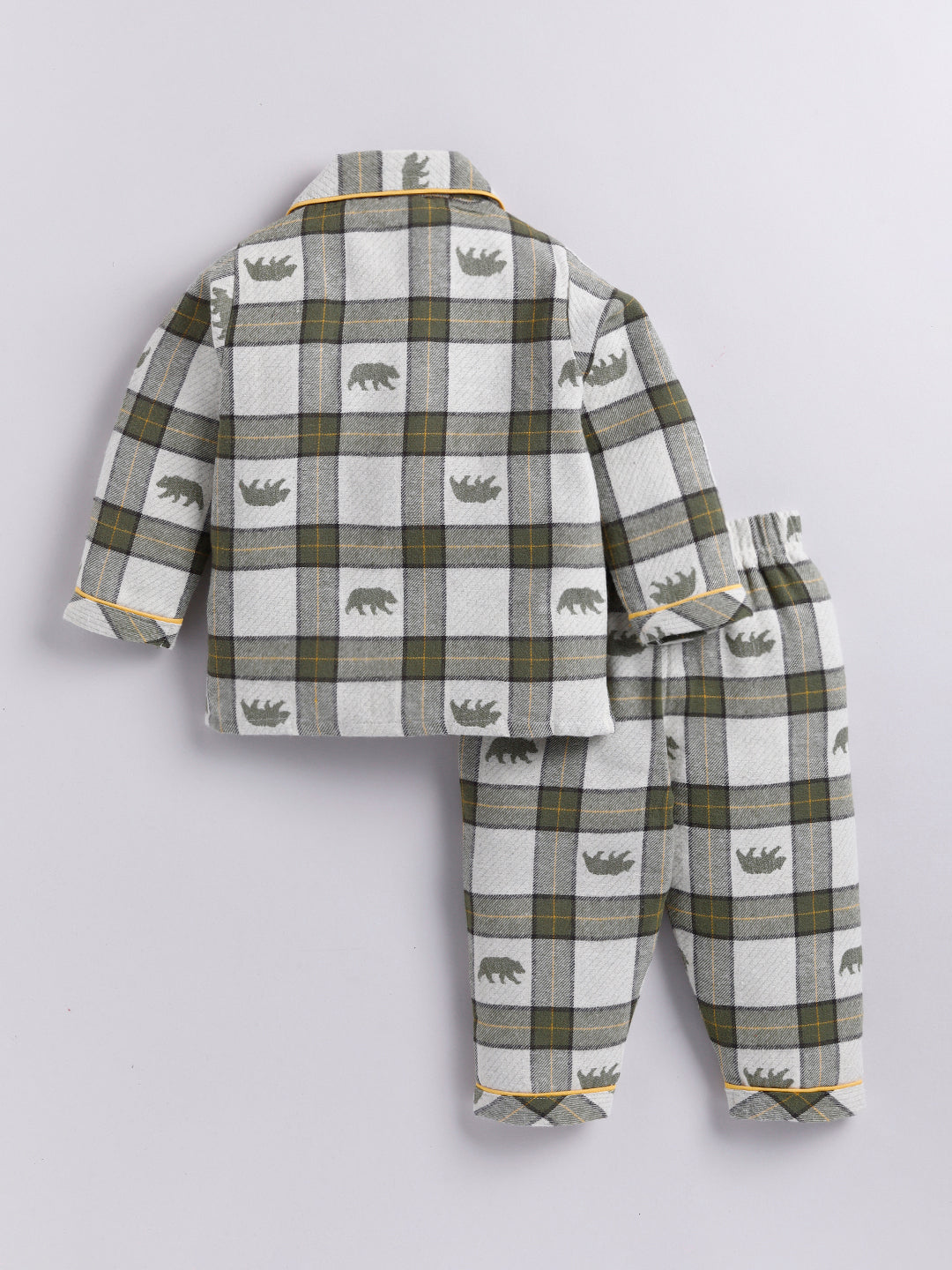 Green Checked Full sleeve Night Suit