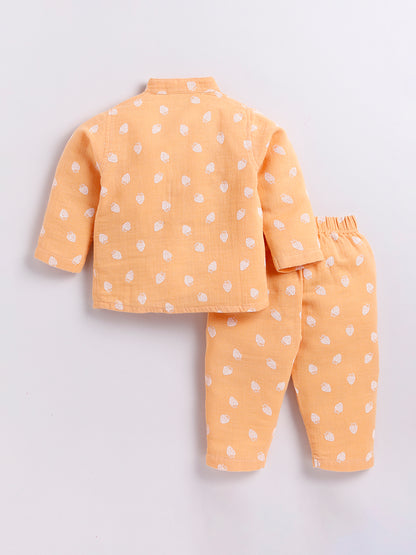 Yellow Graphic Full Sleeve Night Suit