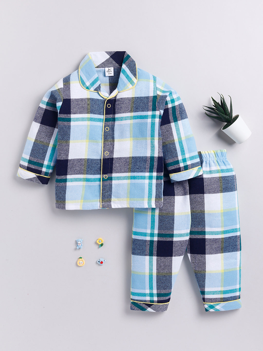 Blue Checked Full sleeve Night Suit