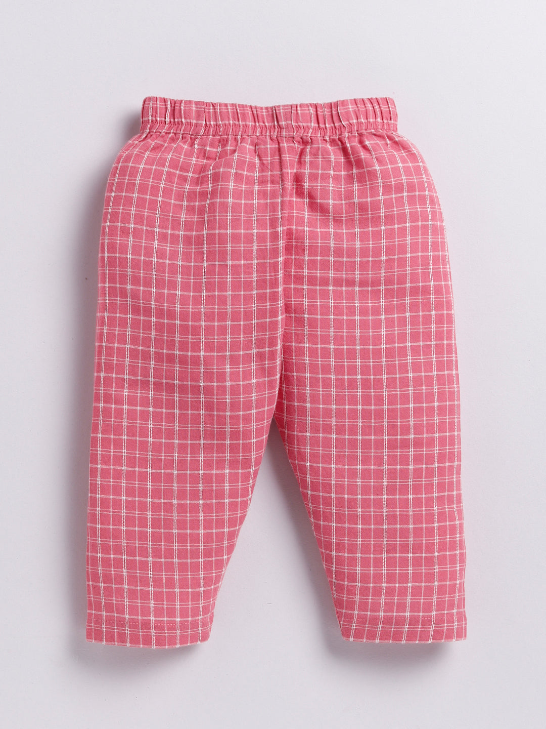 Coral Checked Full Sleeve Night Suit