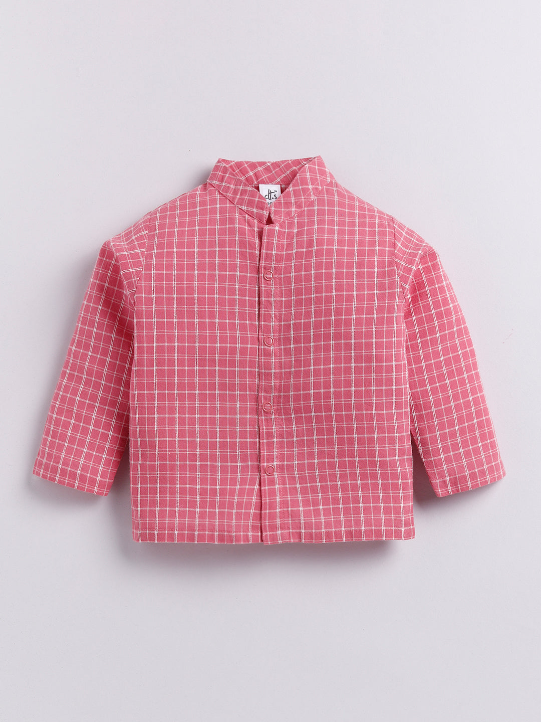 Coral Checked Full Sleeve Night Suit