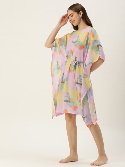 Self Design Pink Beach Cover-up