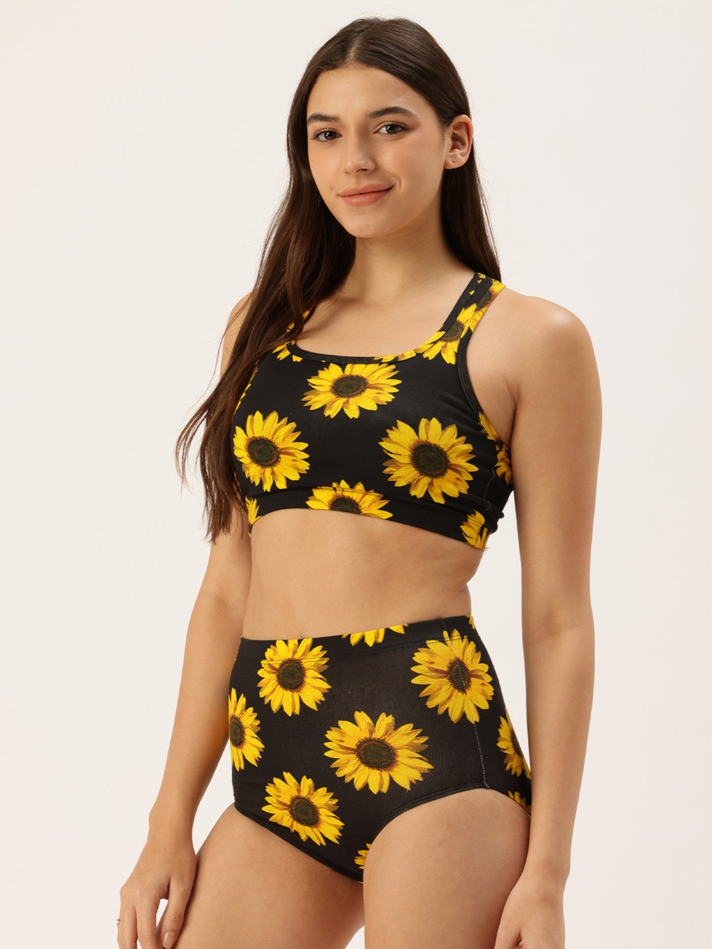 Black Sunflower Beach Set