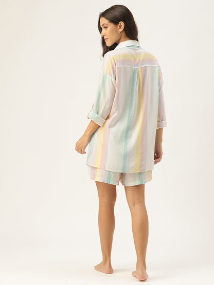 3 Pcs Multi Striped Holiday Set