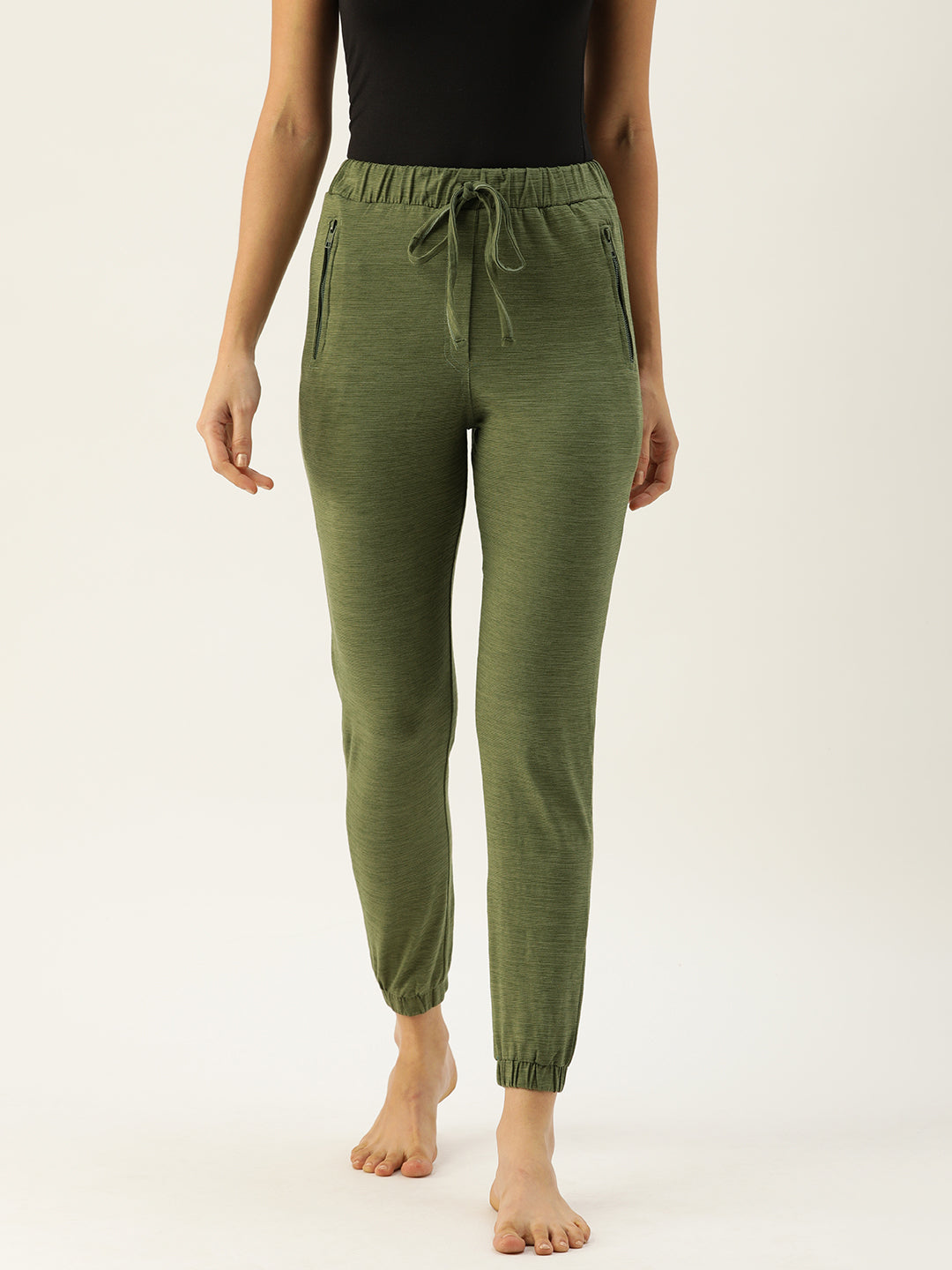 C976 Green Women Solid Slim Fit Joggers - Clt.s